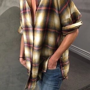 EUC IRO plaid Malay flannel